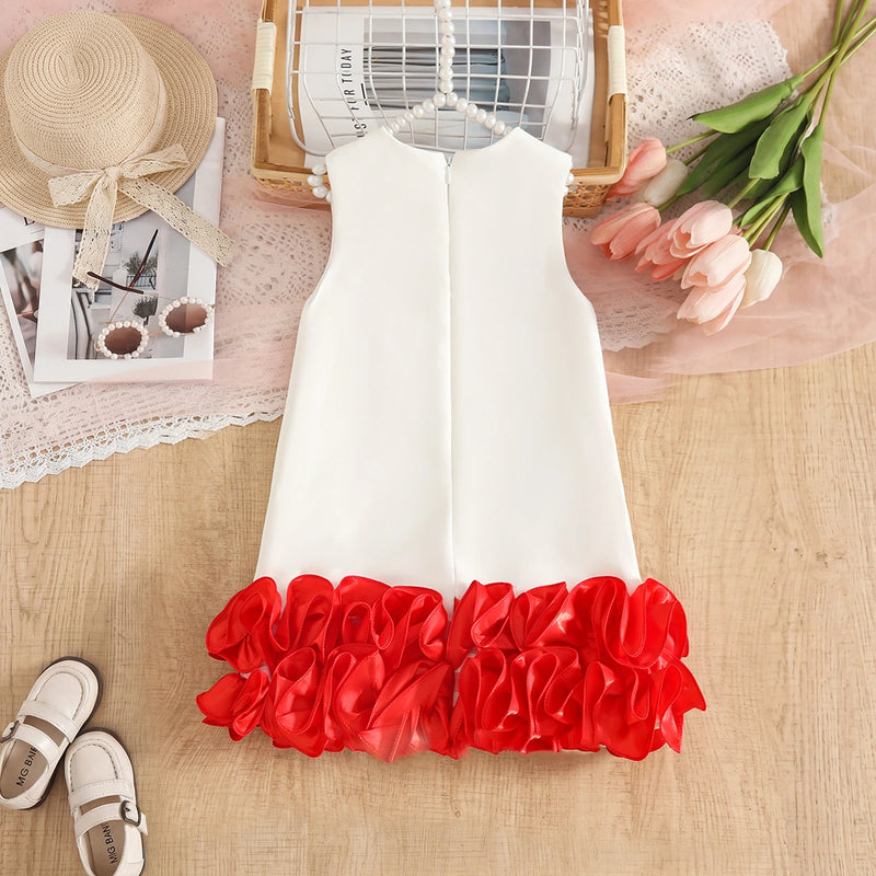 Girls Red Ruffle A-line Party Dress Party Dresses