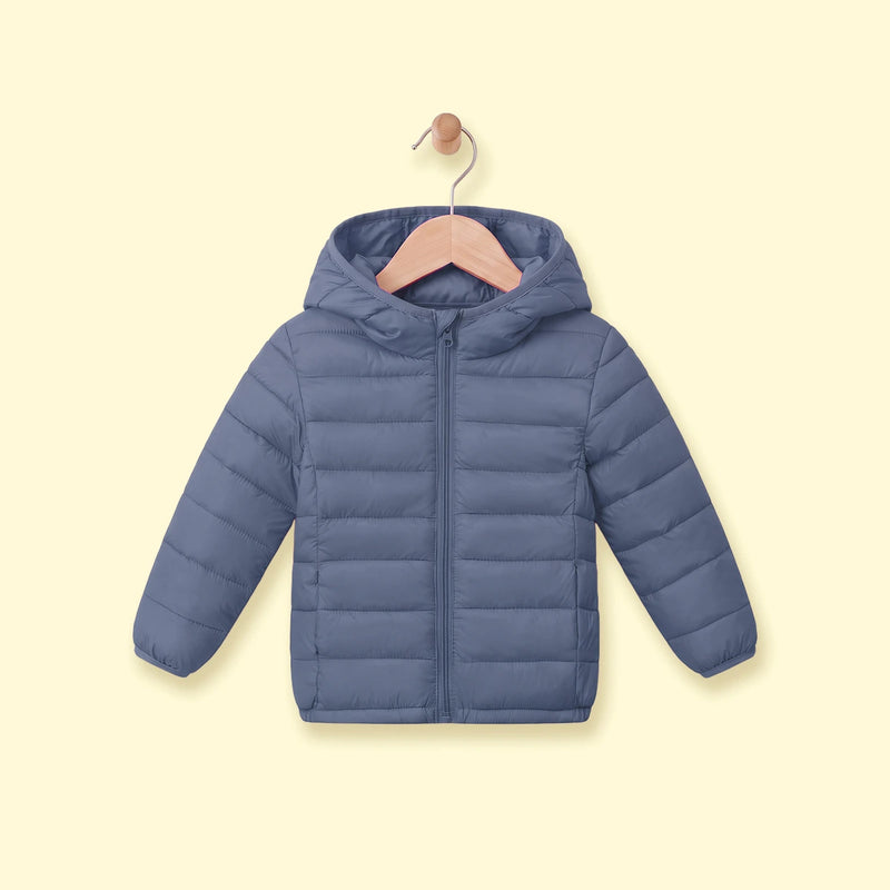 Boys Grey Hooded Quilted Puffer Jacket Coats & Jackets Grey 3-4 Y