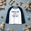Boys Graphic Print Raglan Sleeves T-shirt Tshirts Blue 7-8 Y 