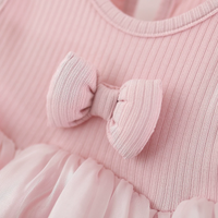 Girls Pink Bow Detailed Sleeveless Balloon Dress Casual Dresses
