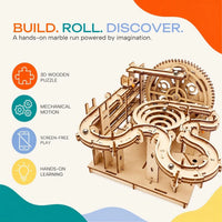 3D Wooden Marble Run - Laser-Cut Mechanical Model Kit with Steel Marbles Trending Accessories