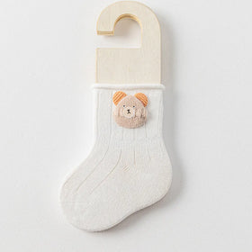 Pack of 4 White Animal Applique Ankle Length Socks Socks