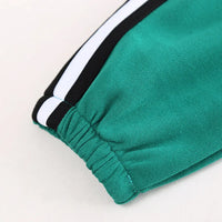 Boys Green Typographic Printed Zipper Jacket With Jogger Co-ord Sets Sets