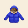 Boys Royal Blue Hooded Puffer Jacket With Sherpa Fleece Lining Coats & Jackets Royal Blue 1-2 Y