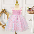 Girls Pink Girls Pink 3D Butterfly Wing Applique Tulle Overlay Fit & Flare Dress Casual Dresses Pink 2-3 Y