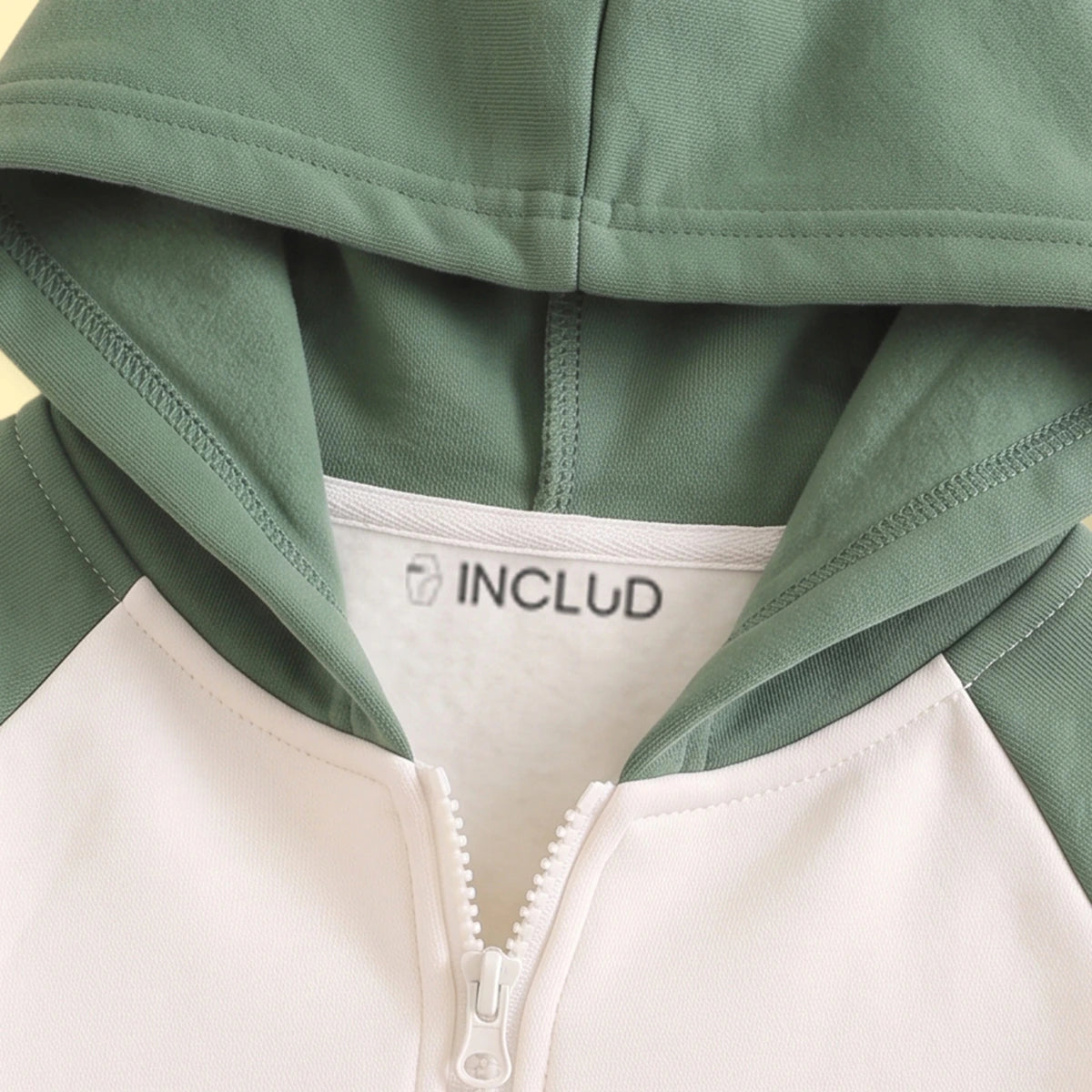 Boys Olive Green Colorblocked Zip-Up Hoodie Sweatshirts & Hoodies