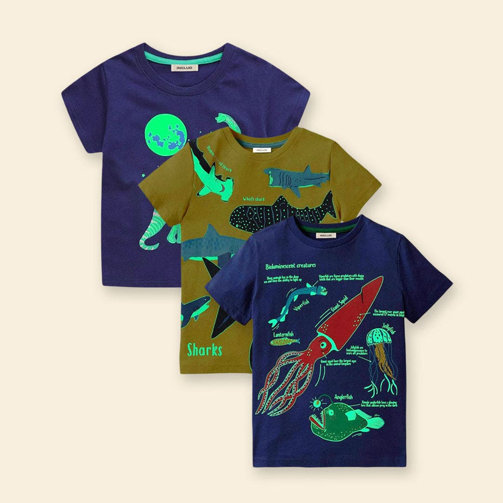 Boys Glow-in-the-Dark T-shirts Multipack Set (Set of 3)