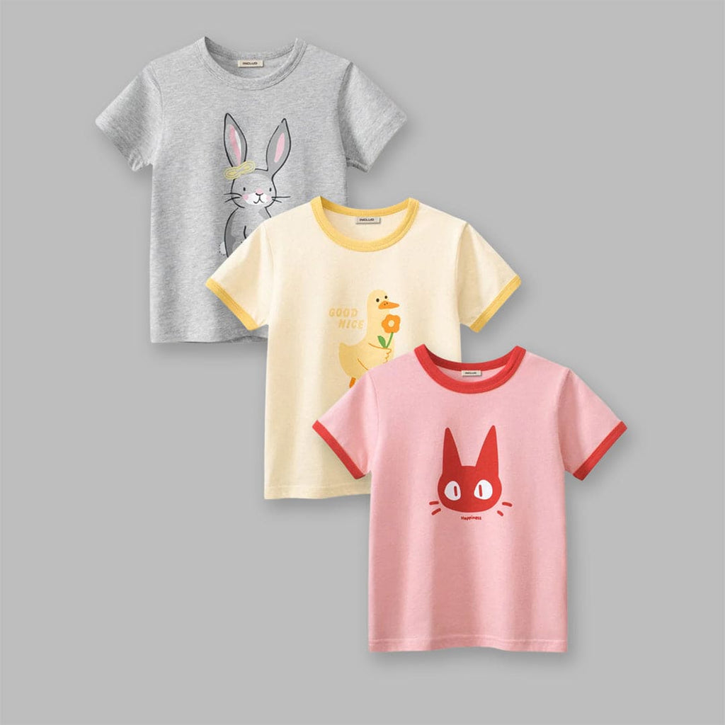 Girls Graphic Print T-shirts Multipack Set (Set of 3)