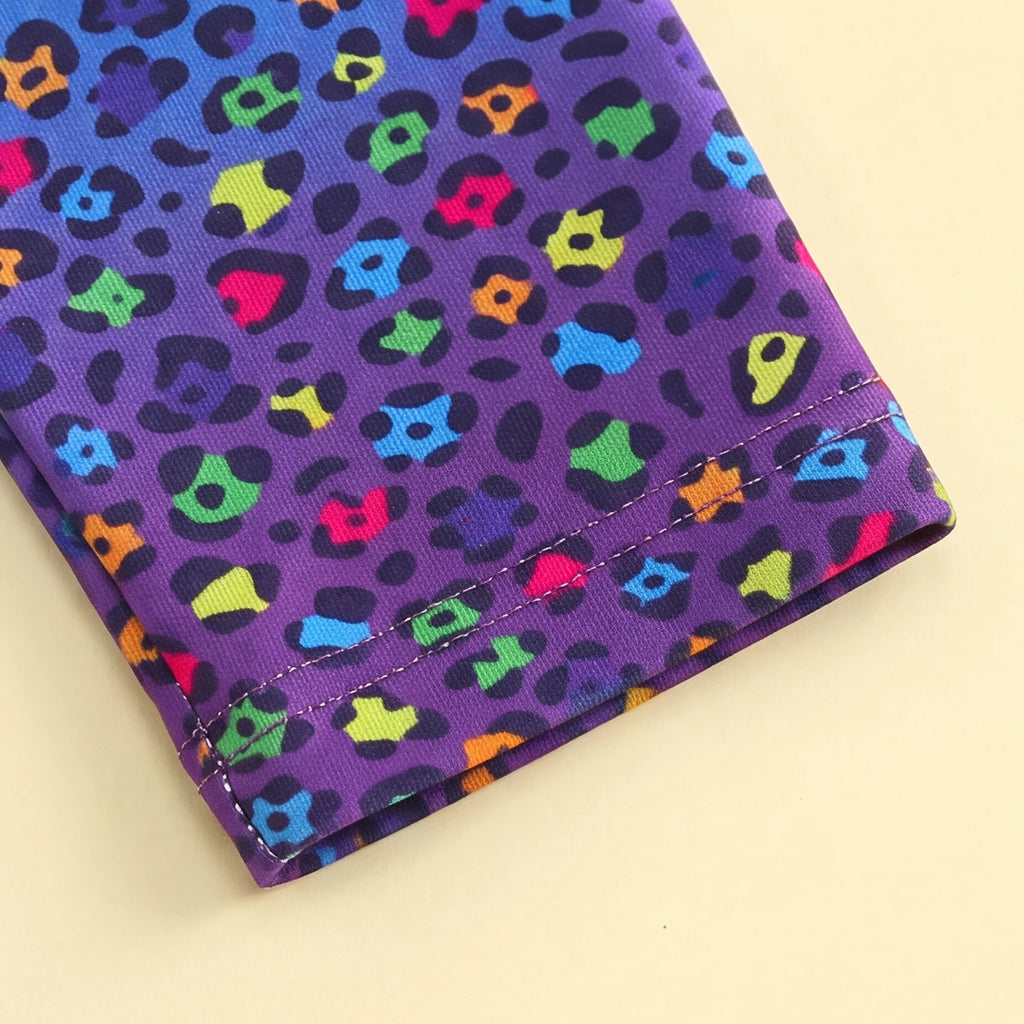 Girls Multicolour Leopard Print Leggings Leggings & Tights