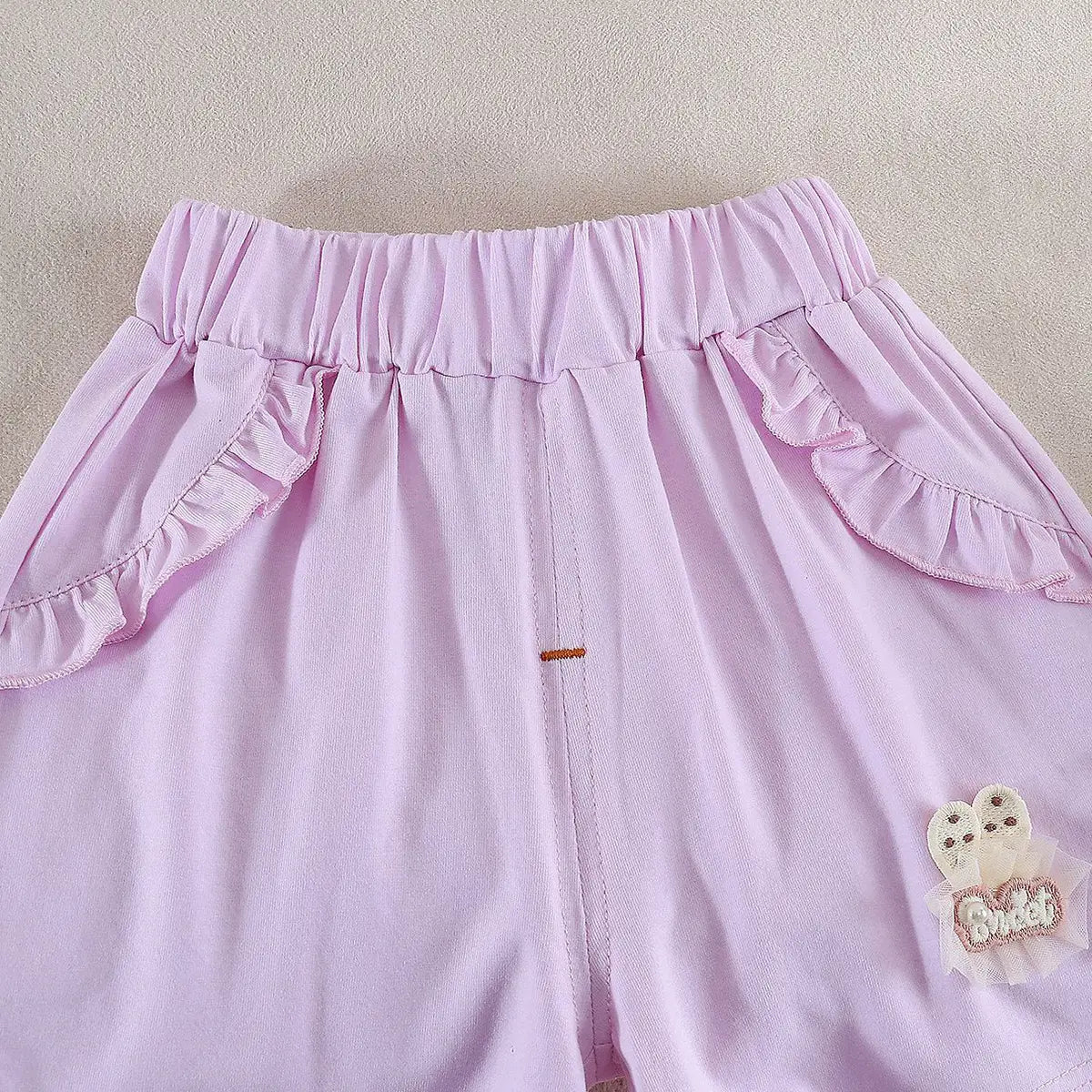 Girls Printed Raglan Sleeve Top with Lavender Shorts Sets 2 pc. Sets
