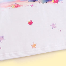 Girls White Unicorn Printed T-Shirt Dress Casual Dresses
