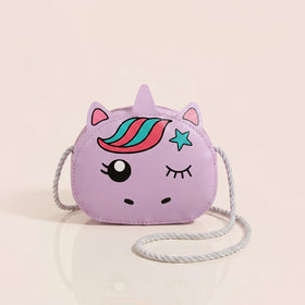 Girls Purple Unicorn Printed Sling Bag Sling Bags Purple Onesize