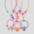 Pack Of 3 Girls Multicolour Princess Beaded Necklace & Bracelet Sets Necklace and Bracelet Multicolor Onesize