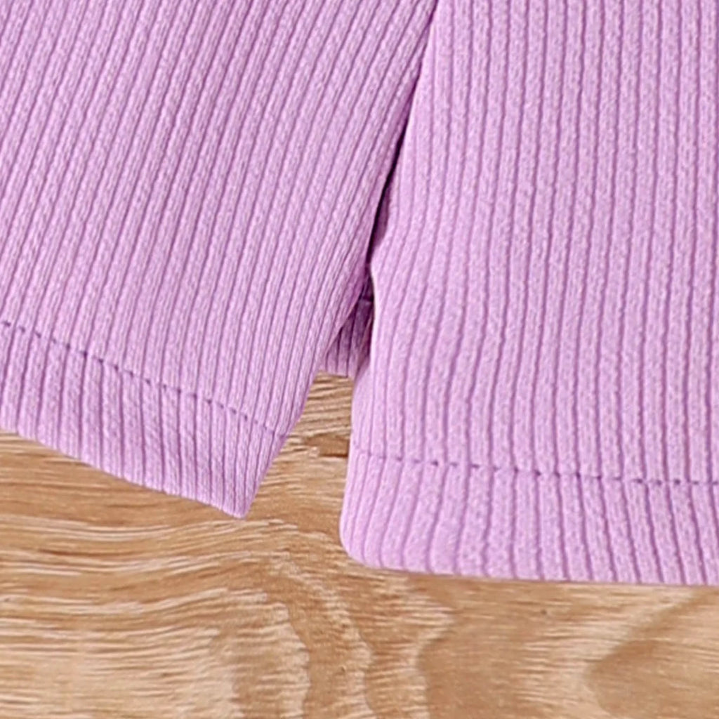 Girls Textured Sleeveless Top With Purple Skirt Sets 2 pc. Sets