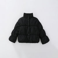 Girls Black Solid Puffer Winter Jacket Coats & Jackets
