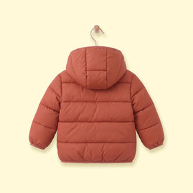 Boys Rust Hooded Zip-up Puffer Jacket Coats & Jackets