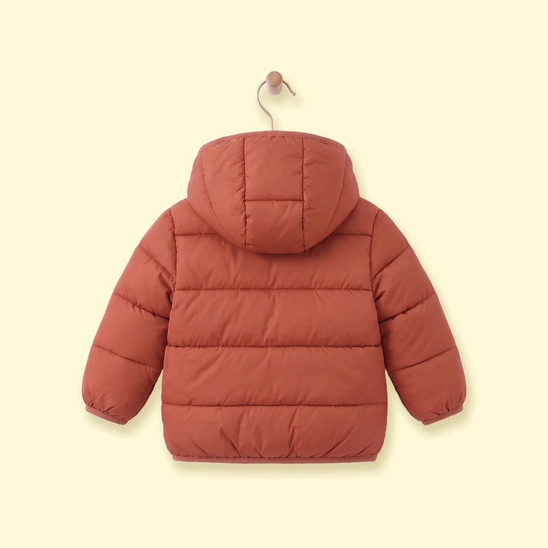 Boys Rust Hooded Zip-up Puffer Jacket Coats & Jackets