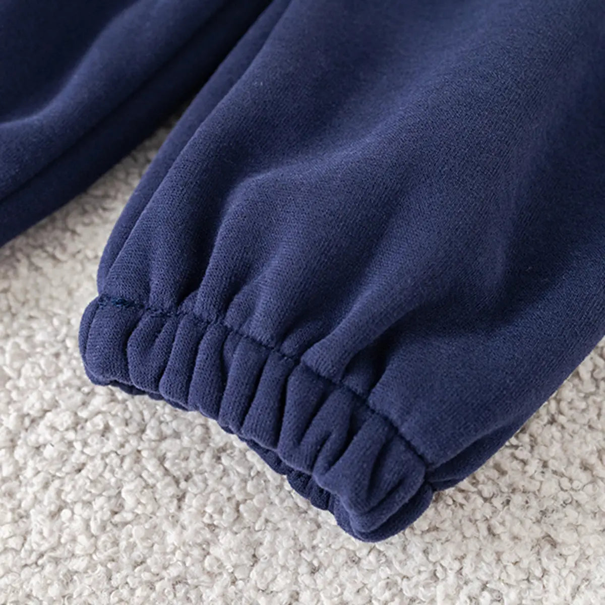 Boys Navy Blue Alphanumeric Printed Regular Sweatshirt With Trouser Sets 3 pc. Sets