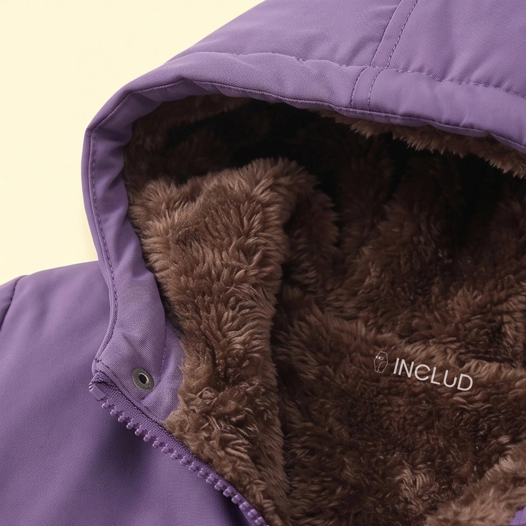 Girls Purple Long Sleeve Hooded Zip-up Jacket Coats & Jackets