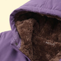 Girls Purple Long Sleeve Hooded Zip-up Jacket Coats & Jackets