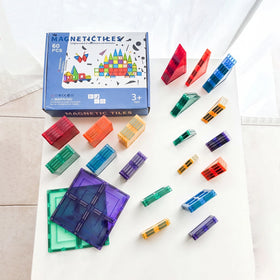 Multicolor 60-Piece Magnetic Building Tiles Set Trending Accessories Multicolor Onesize
