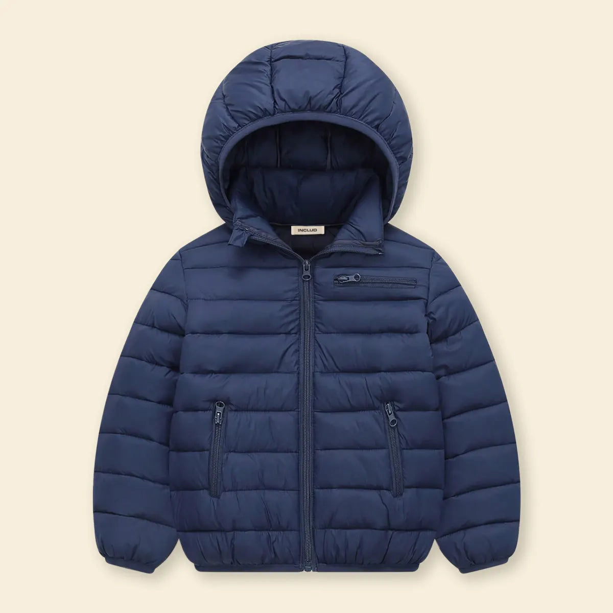 Boys Navy Blue Hooded Puffer Jacket With Long Sleeves Coats & Jackets Navy Blue 4-5 Y