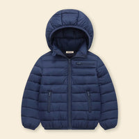 Boys Navy Blue Hooded Puffer Jacket With Long Sleeves Coats & Jackets Navy Blue 4-5 Y