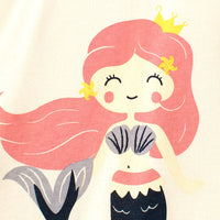 Girls Mermaid Print Full Sleeves T-shirt Tshirts   