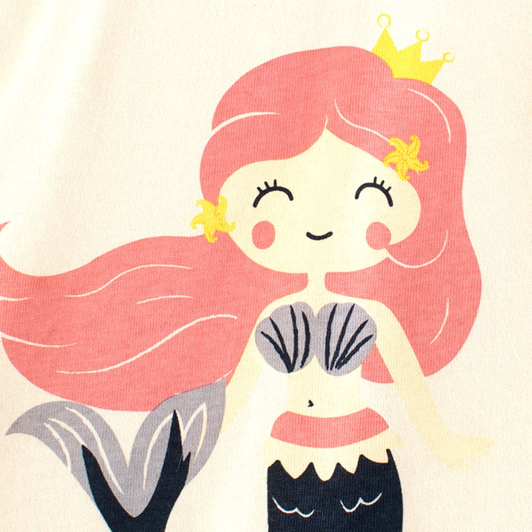Girls Mermaid Print Full Sleeves T-shirt Tshirts   