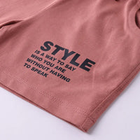 Boys Rust Typographic Print Polo Short Sleeves T-Shirt With Drawstring Shorts Sets Sets
