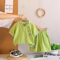 Boys Green Animal Graphic Short Sleeve Polo T-Shirt With Elasticated Shorts Sets 2 pc. Sets Green 1-2 Y