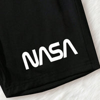 Boys Dark Grey Astronaut Printed T-Shirt With Shorts Set 2 pc. Sets