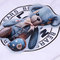 Boys White Abstract Print Short Sleeve Shirt With Graphic T-Shirt And Elasticated Shorts Sets 3 pc. Sets