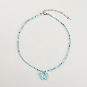 Pack Of 5 Girls Multicolour Butterfly and Rainbow Beaded Necklace Sets Necklace and Chains