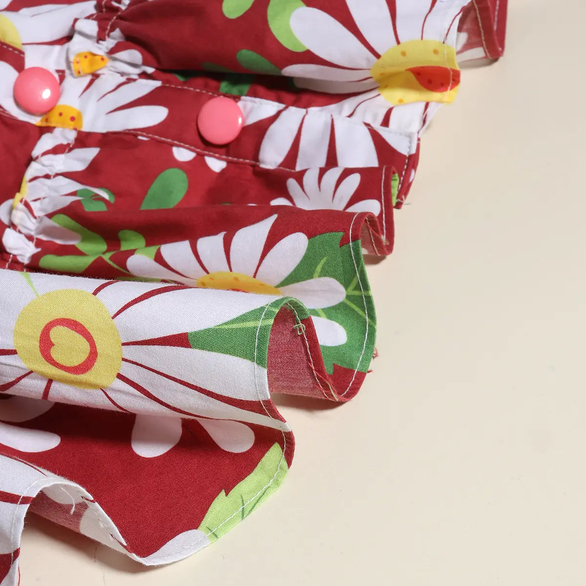 Girls Maroon Floral Printed Shirt Dress With Belt Casual Dresses