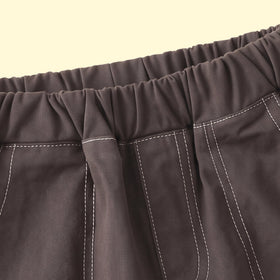 Boys Dark Brown Embroidered Jogger Pants