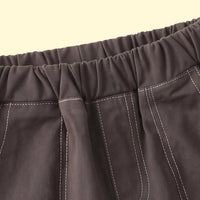 Boys Dark Brown Embroidered Jogger Pants