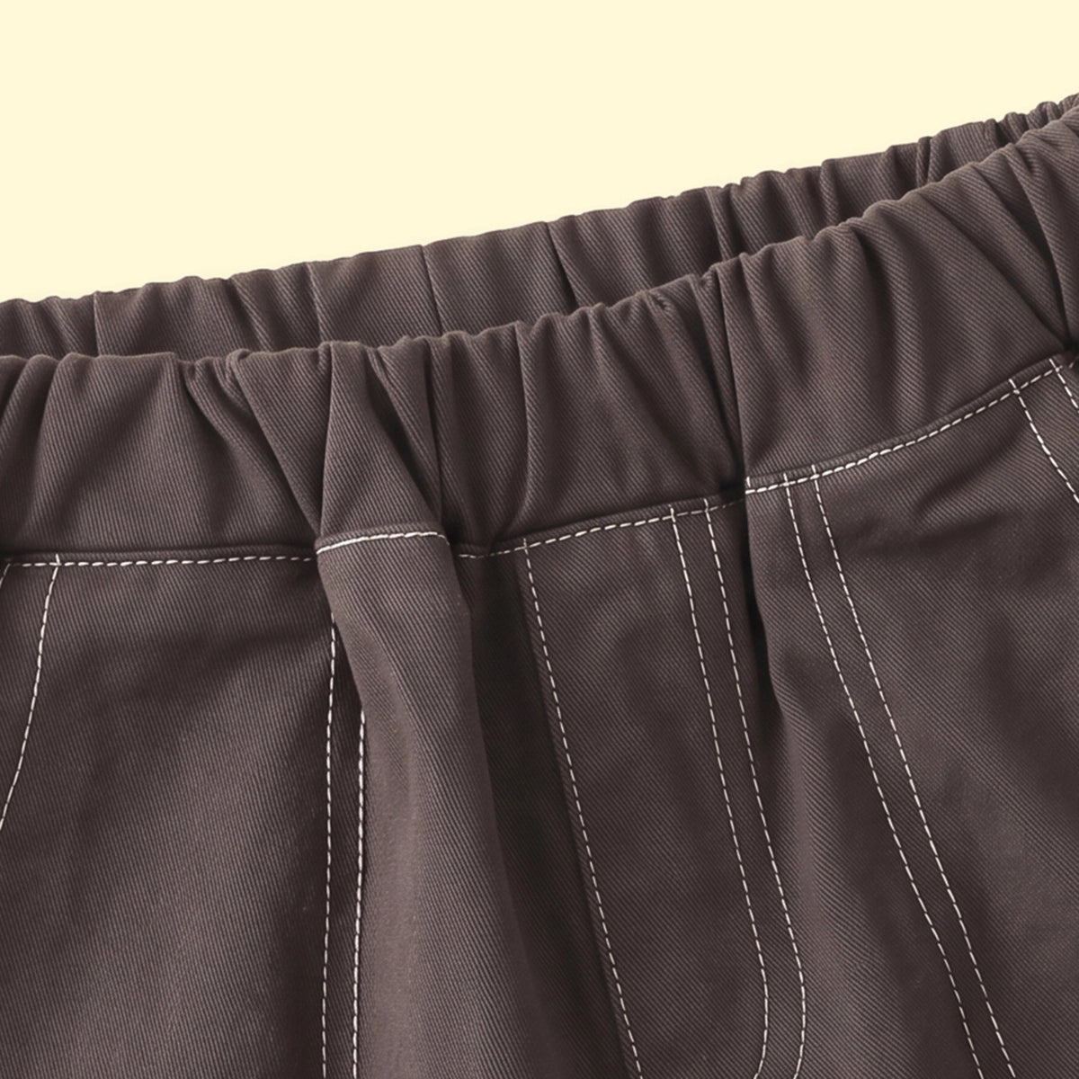 Boys Dark Brown Embroidered Jogger Pants