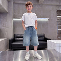 Boys Light Blue Embroidered Denim Shorts Shorts Light Blue 3-4 Y