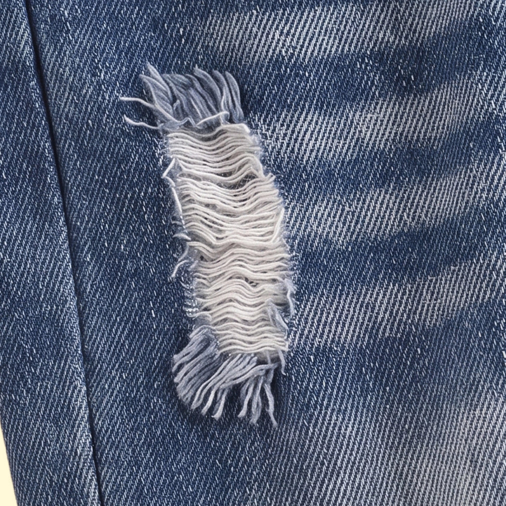 Boys Blue Distressed Elasticated Waist Denim Pants Pants