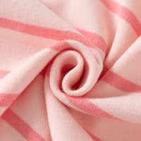 Girls Light Pink Cardigan With Self-design Stripe Patterns Sweaters & Cardigans