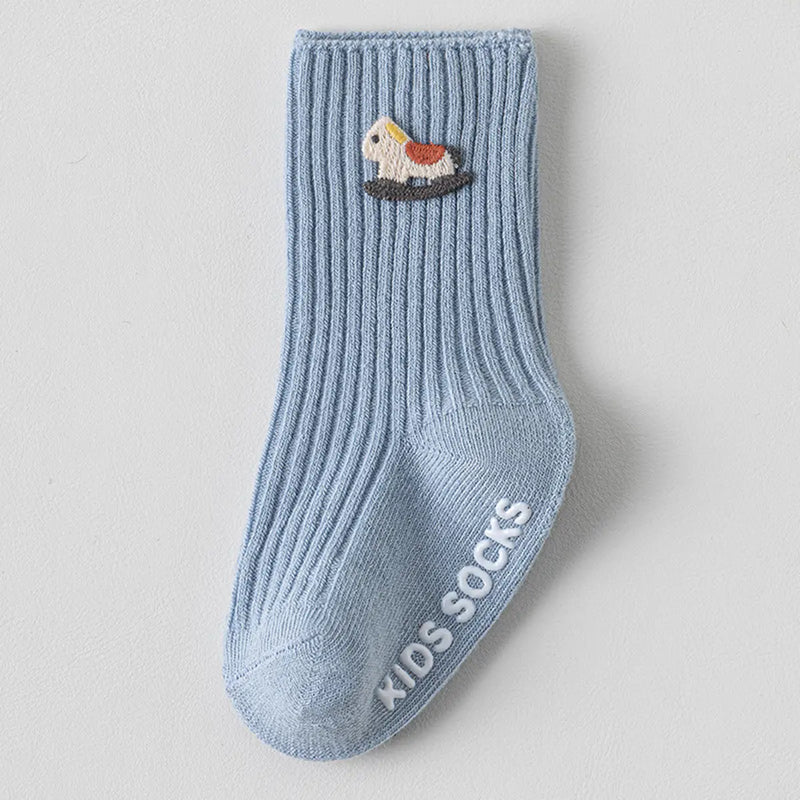 Pack of 6 Boys Multicolour Embroidery Applique Ankle Length Socks Socks