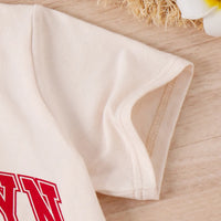 Boys Off White Typographic Print Short Sleeve T-Shirt With Denim Shorts Sets 2 pc. Sets