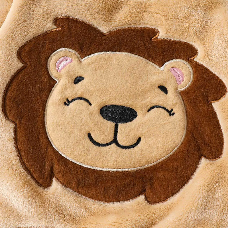 Boys Beige Lion Embroidered Sweatshirt With Jogger Co-ord Set 2 pc. Sets