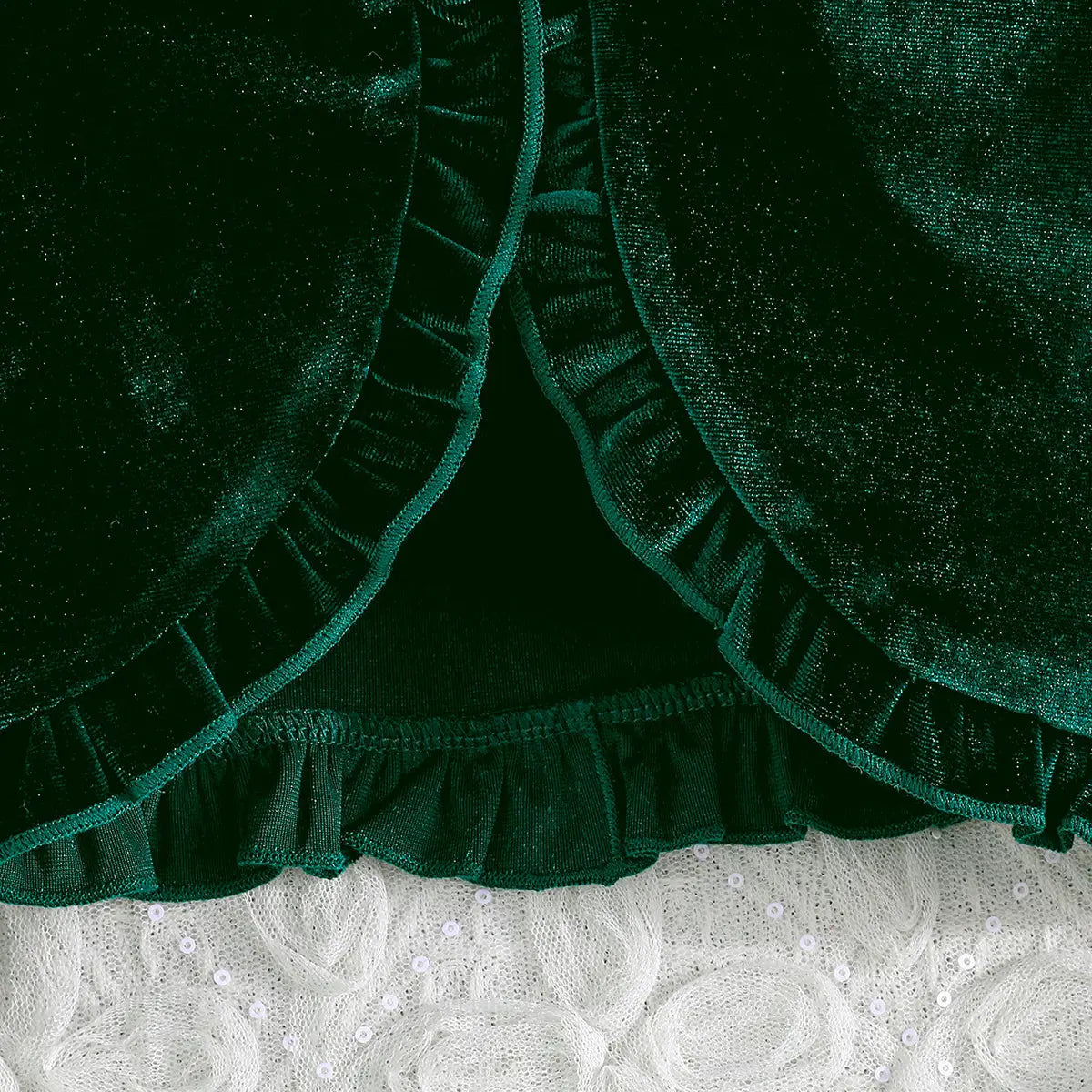 Girls Green Embroidered Tulle Overlay Fit & Flare Dress With Shrug Casual Dresses