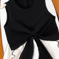 Girls Black Sleeveless Fit & Flare Dress Casual Dresses