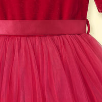 Girls Pink Solid Short Sleeve High-Low Party Dress Party Dresses