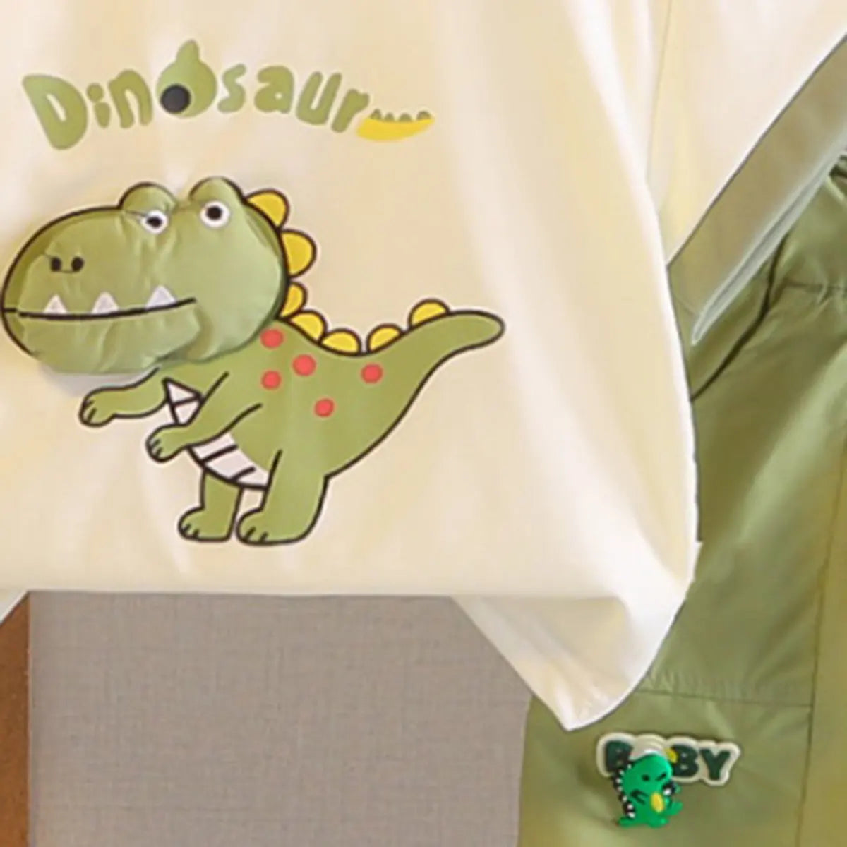 Boys Green Dinosaur Printed T-Shirt With Shorts Sets Sets