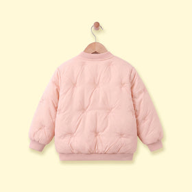 Girls Light Pink Embroidered Long Sleeve Jacket Coats & Jackets