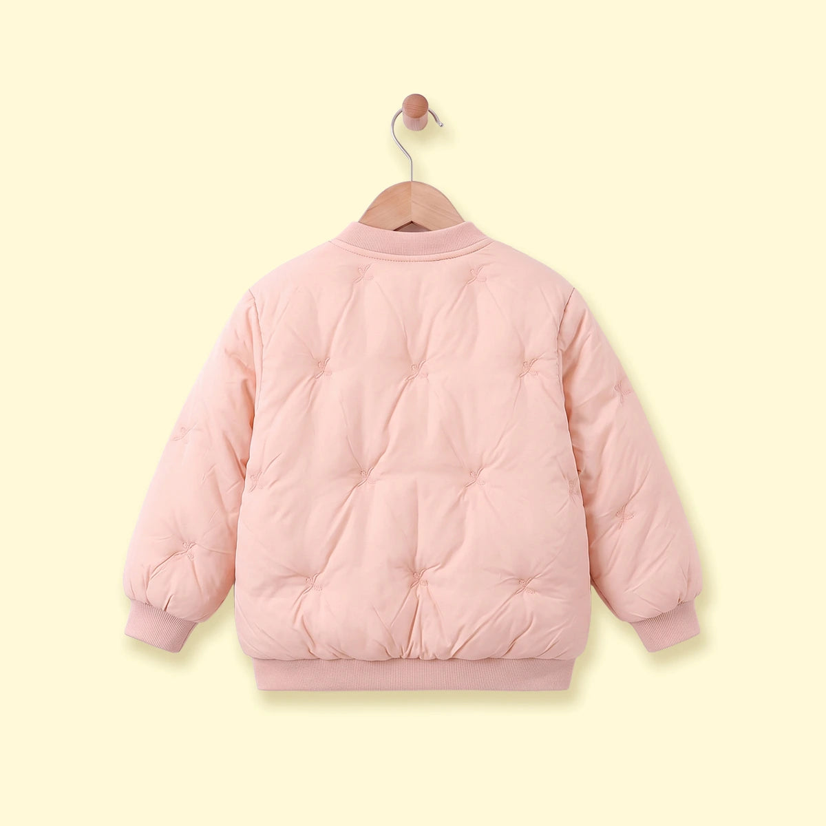 Girls Light Pink Embroidered Long Sleeve Jacket Coats & Jackets